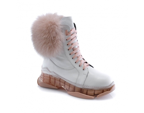 Baltos spalvos moteriški žieminiai batai