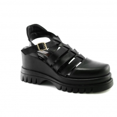 Black colour women open shoes