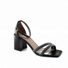 Black colour women open shoes