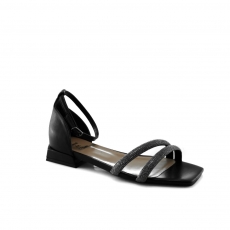 Black colour women open shoes