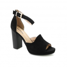 Black colour women open shoes