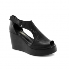 Black colour women open shoes