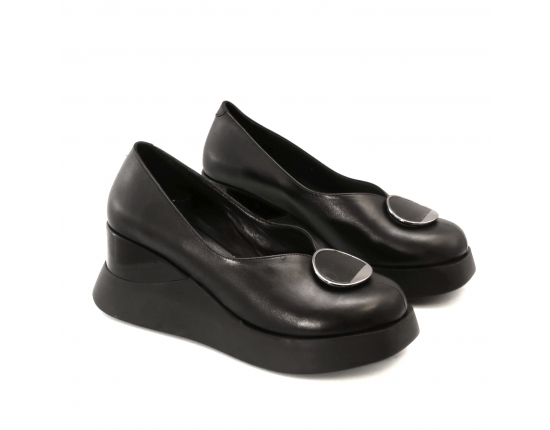 Black colour women court shoes