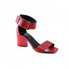 Red colour women open shoes